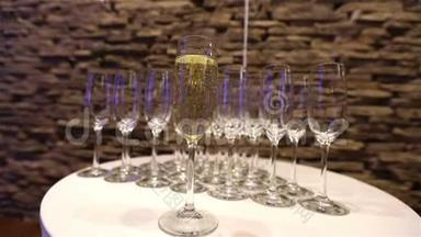 香槟杯，香槟杯，宴会设计，香槟特写，宴会内部，室内
